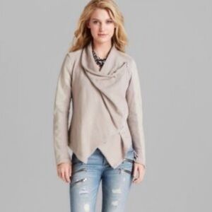 NWT Blank NYC Faux Leather Zip Front Moto Jacket Gray Size XS